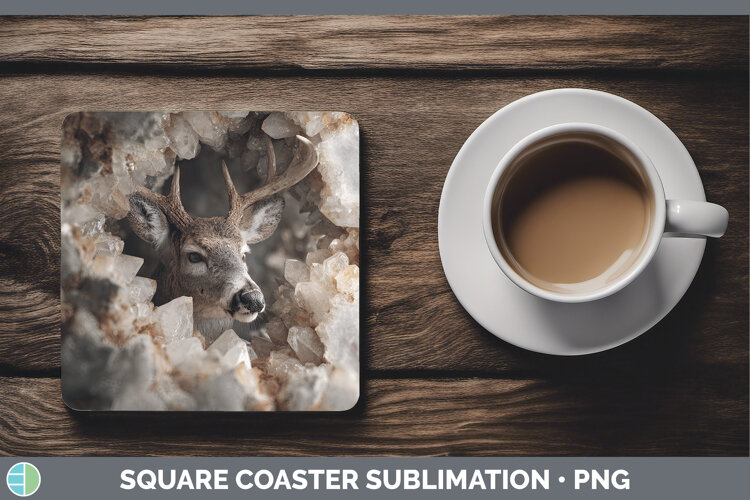 GorgeousWoodland Geode Square Coaster design.