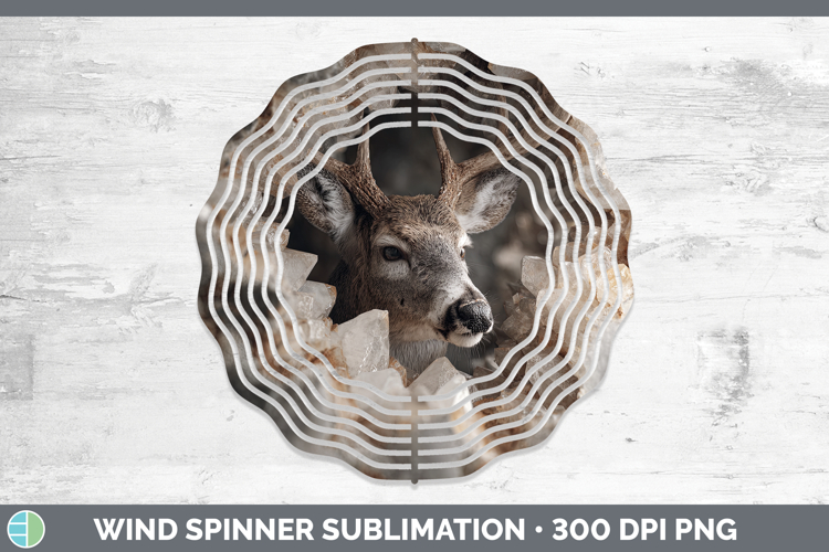 Woodland Geode Deer Wind Spinner Sublimation Spinner Designs