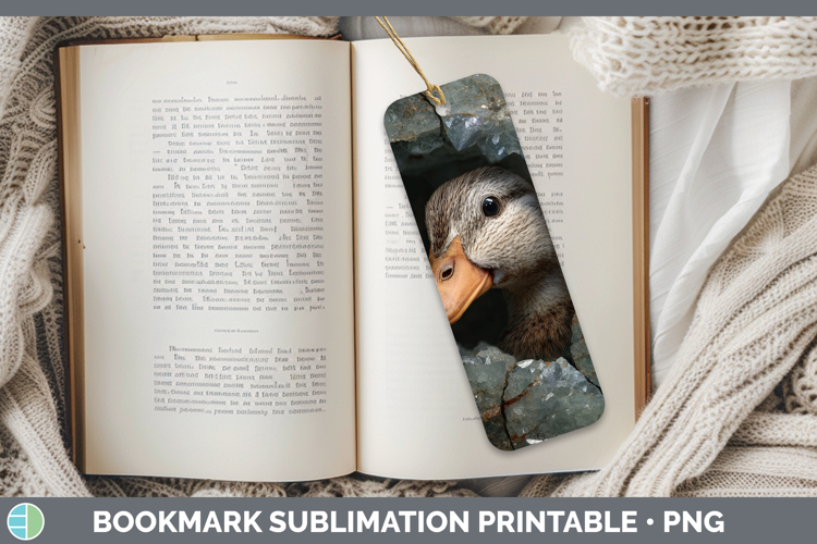 Woodland Geode Duck Bookmark Sublimation Printable Designs