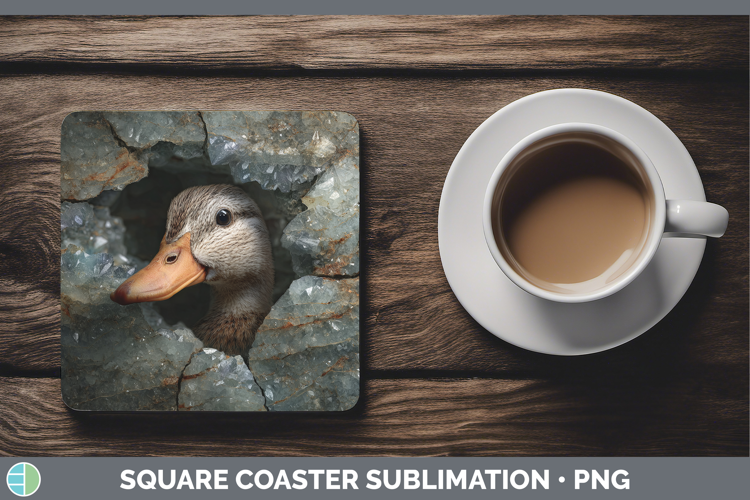 Woodland Geode Duck Square Coaster Sublimation Coaster Desig