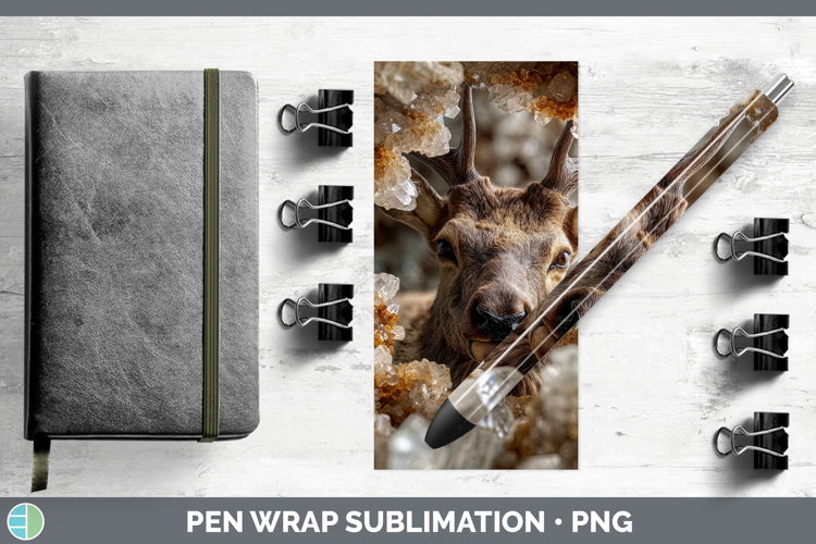 Woodland Geode Elk Pen Wrap Sublimation Pen Designs
