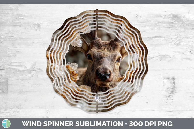 Woodland Geode Elk Wind Spinner Sublimation Spinner Designs