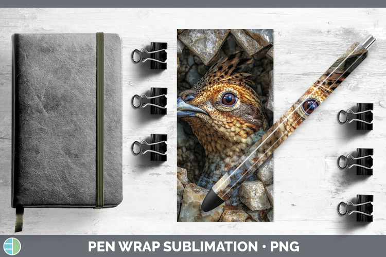 Woodland Geode Grouse Pen Wrap Sublimation Pen Designs