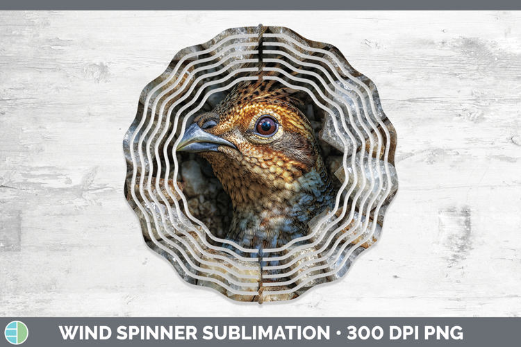 Woodland Geode Grouse Wind Spinner Sublimation Spinner Desig