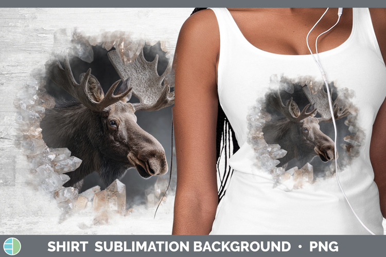 Woodland Geode Moose Shirt Sublimation Background Designs