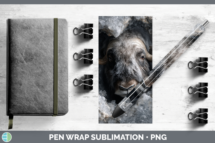 Woodland Geode Musk Ox Pen Wrap Sublimation Pen Designs