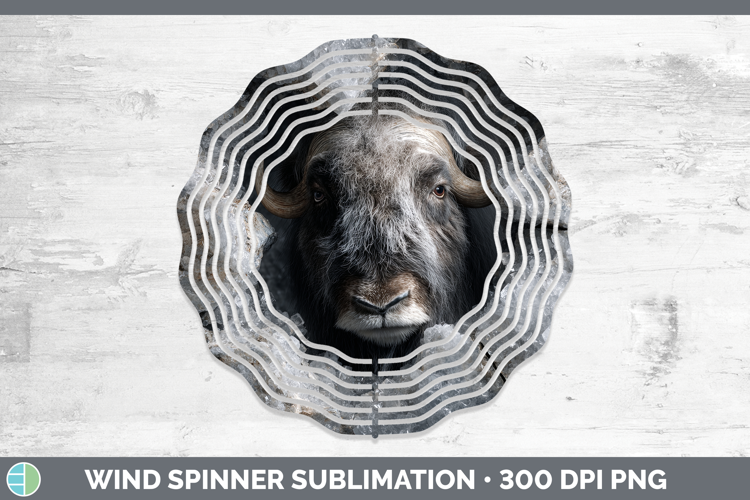 Woodland Geode Musk Ox Wind Spinner Sublimation Spinner Desi