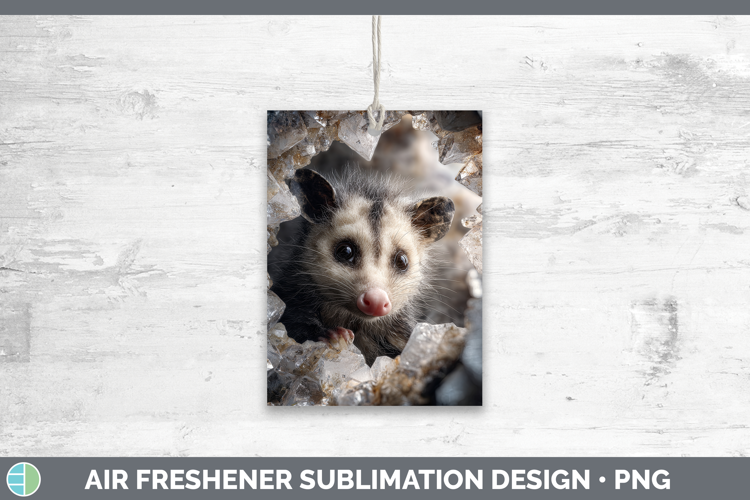 Woodland Geode Opossum Air Freshener Sublimation Car Freshen