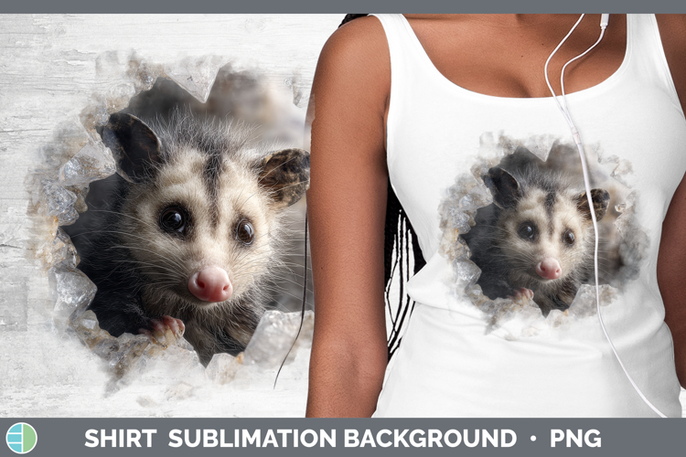 Woodland Geode Opossum Shirt Sublimation Background Designs