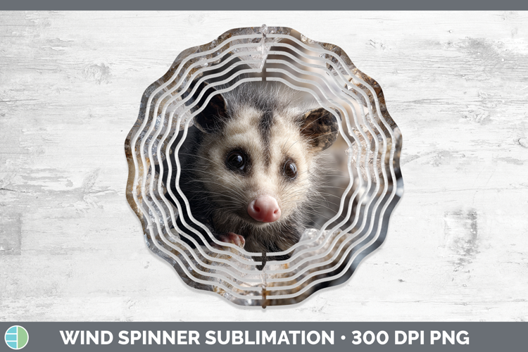 Woodland Geode Opossum Wind Spinner Sublimation Spinner Desi
