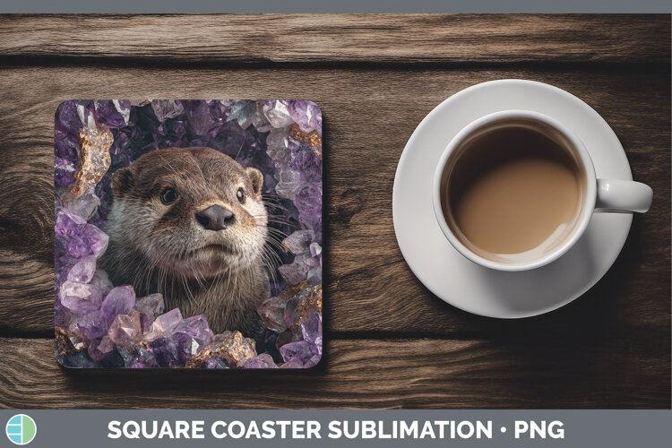 GorgeousWoodland Geode Square Coaster design.