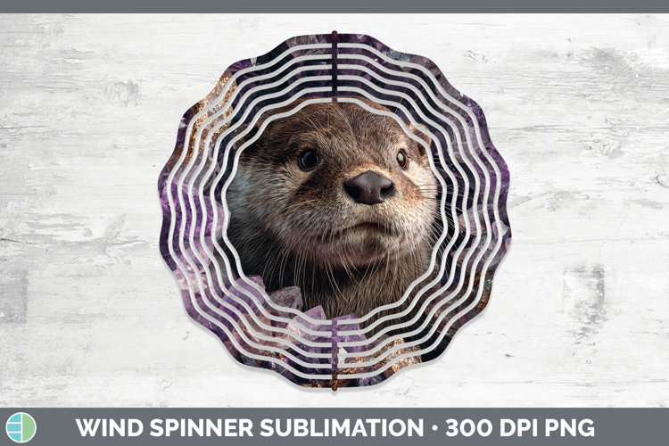 Woodland Geode Otter Wind Spinner Sublimation Spinner Design