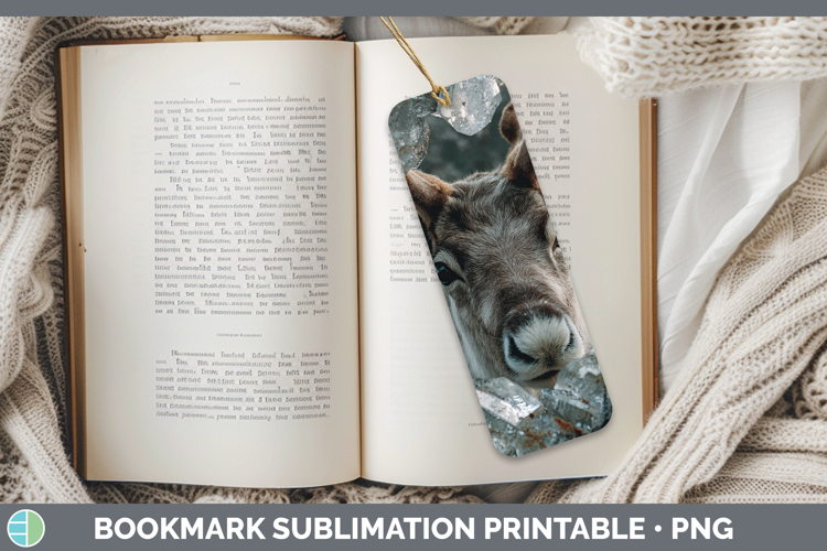 Woodland Geode Reindeer Bookmark Sublimation Printable Desig