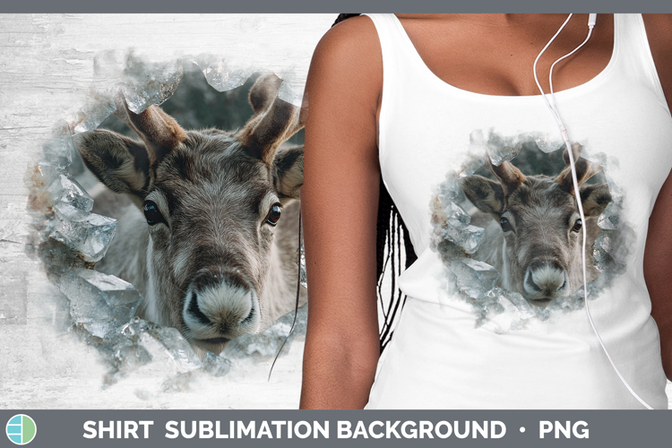 Woodland Geode Reindeer Shirt Sublimation Background Designs
