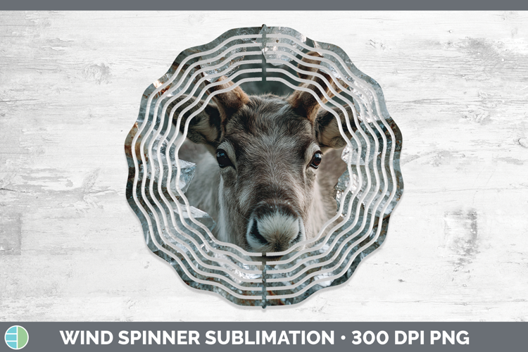 Woodland Geode Reindeer Wind Spinner Sublimation Spinner Des