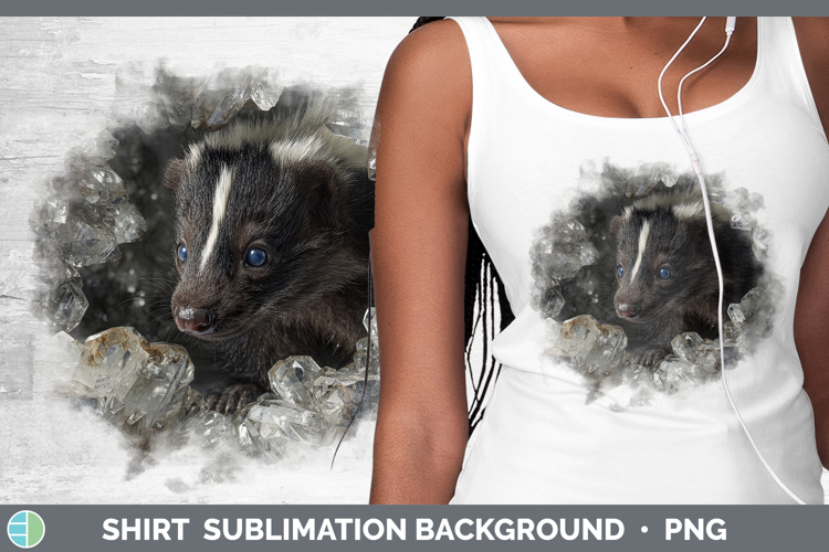 Woodland Geode Skunk Shirt Sublimation Background Designs