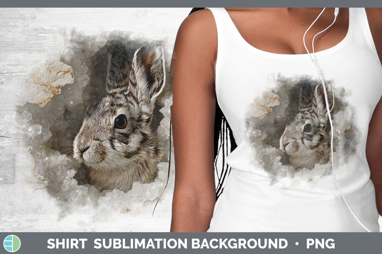 Woodland Geode Snowshoe Hare Shirt Sublimation Background De