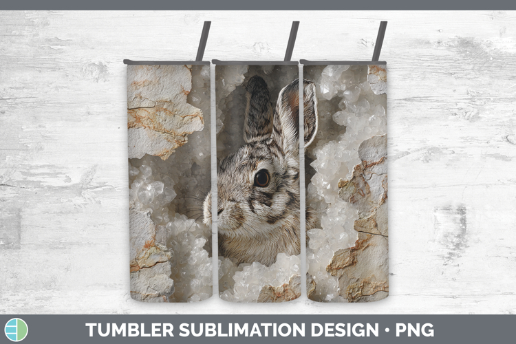 Woodland Geode Snowshoe Hare Tumbler Sublimation 20 oz Skinn