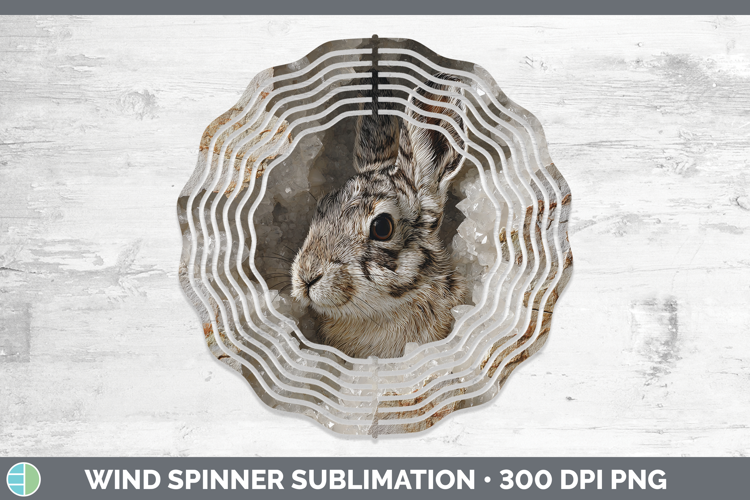 Woodland Geode Snowshoe Hare Wind Spinner Sublimation Spinne