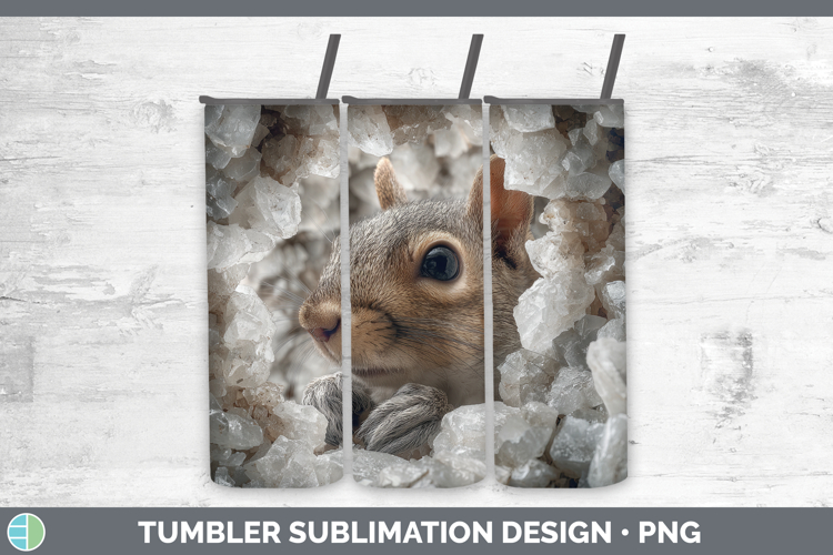 Woodland Geode Squirrel Tumbler Sublimation 20 oz Skinny Tum