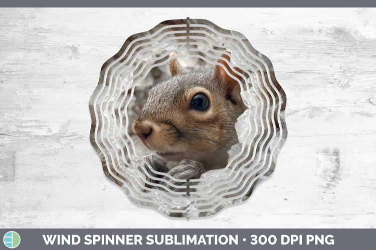 Woodland Geode Squirrel Wind Spinner Sublimation Spinner Des