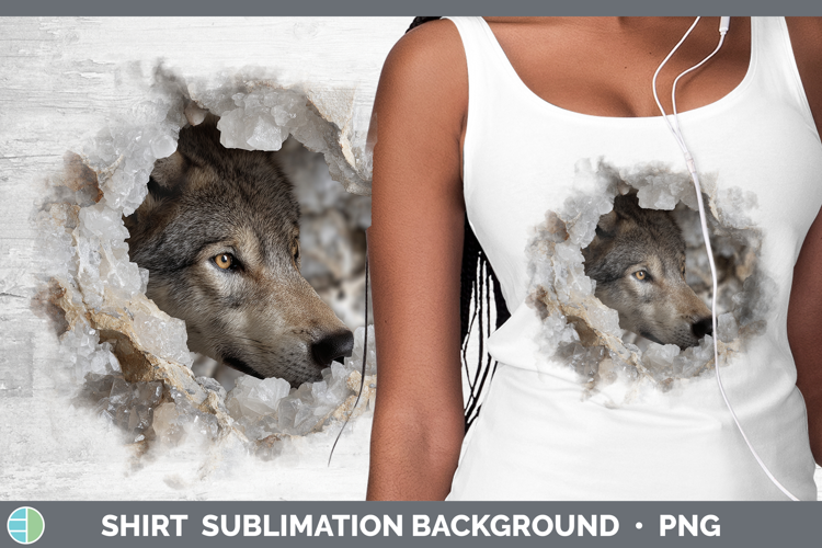 Woodland Geode Wolf Shirt Sublimation Background Designs
