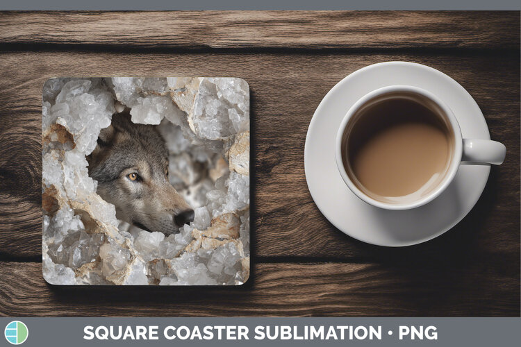 GorgeousWoodland Geode Square Coaster design.