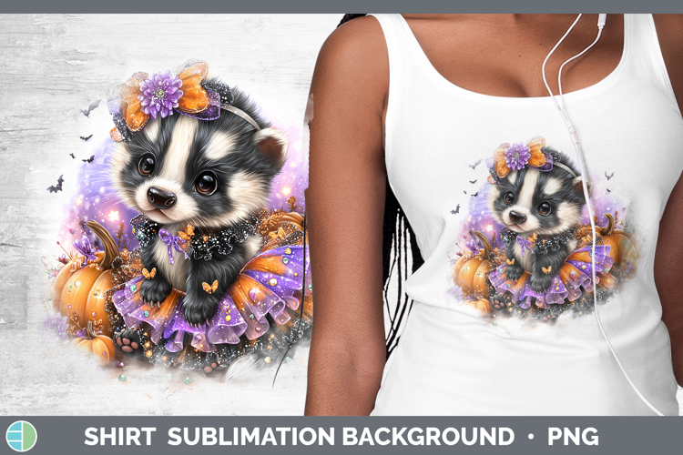Woodland Halloween Badger Shirt Sublimation Background Desig