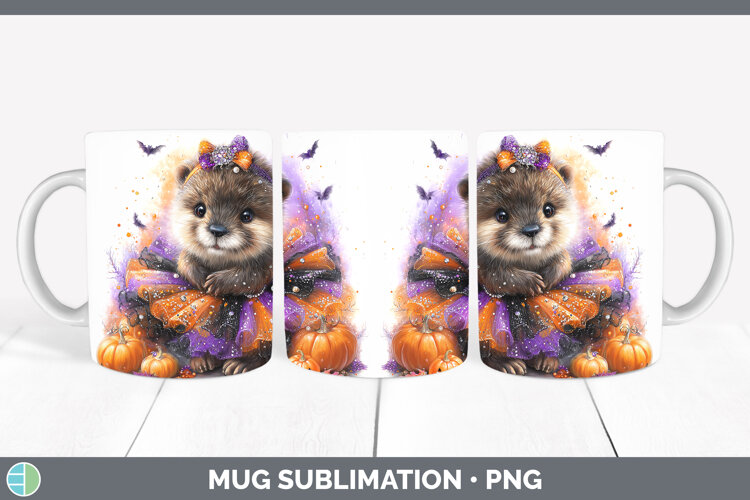 GorgeousWoodland Halloween Mug Wrap design.