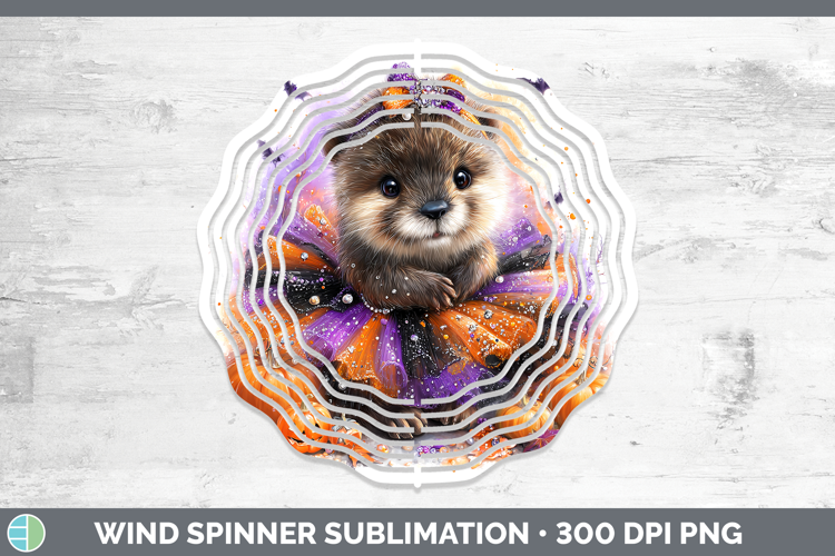 Woodland Halloween Beaver Wind Spinner Sublimation Spinner D
