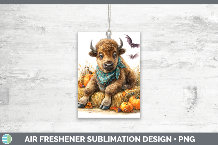 Woodland Halloween Bison Air Freshener Sublimation Car Fresh