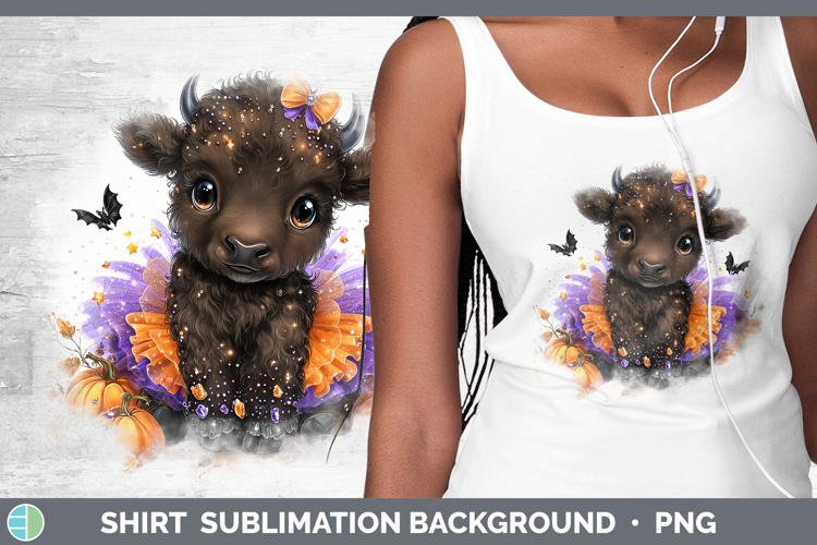 Woodland Halloween Bison Shirt Sublimation Background Design