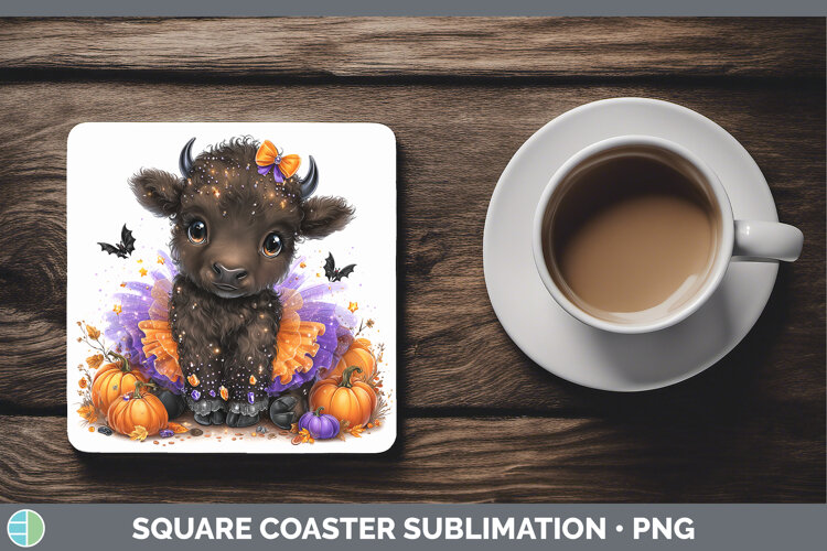 GorgeousWoodland Halloween Square Coaster design.