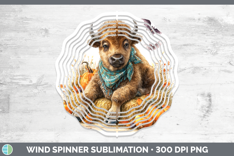 Woodland Halloween Bison Wind Spinner Sublimation Spinner De