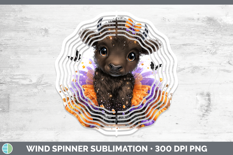 Woodland Halloween Bison Wind Spinner Sublimation Spinner De