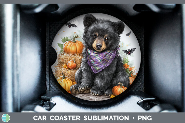 GorgeousWoodland Halloween Car Coaster design.