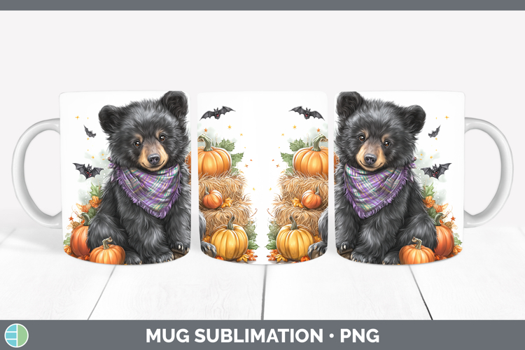 GorgeousWoodland Halloween Mug Wrap design.