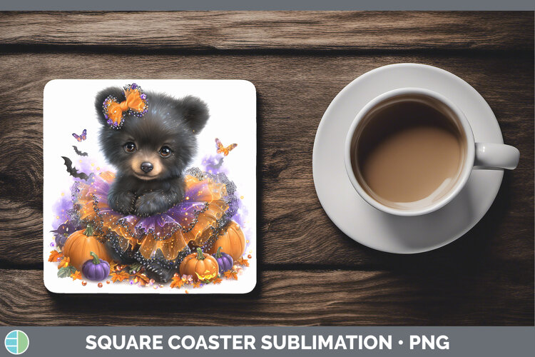 GorgeousWoodland Halloween Square Coaster design.