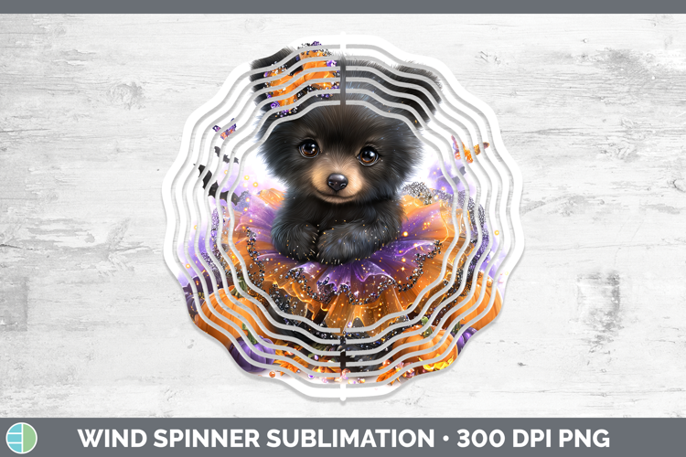 Woodland Halloween Black Bear Wind Spinner Sublimation Spinn