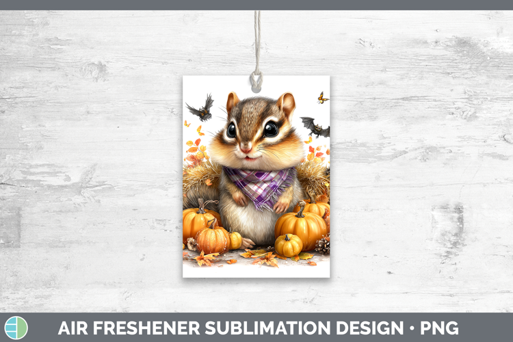Woodland Halloween Chipmunk Air Freshener Sublimation Car Fr