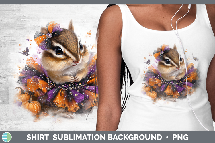 Woodland Halloween Chipmunk Shirt Sublimation Background Des