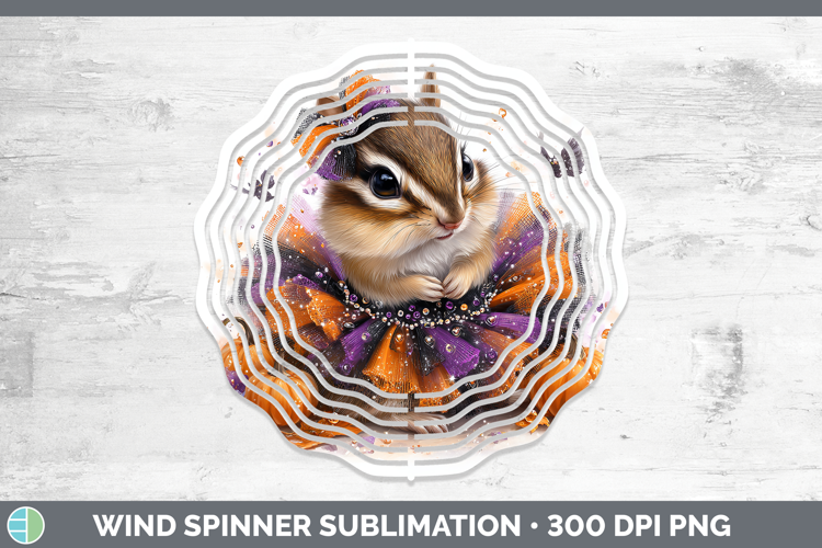 Woodland Halloween Chipmunk Wind Spinner Sublimation Spinner