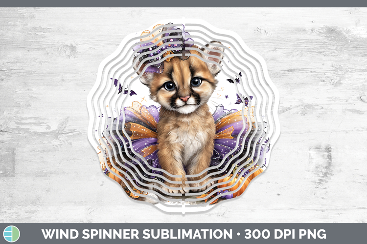 Woodland Halloween Cougar Wind Spinner Sublimation Spinner D