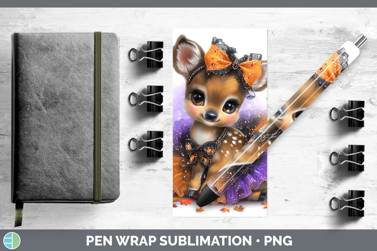 Woodland Halloween Deer Pen Wrap Sublimation Pen Designs