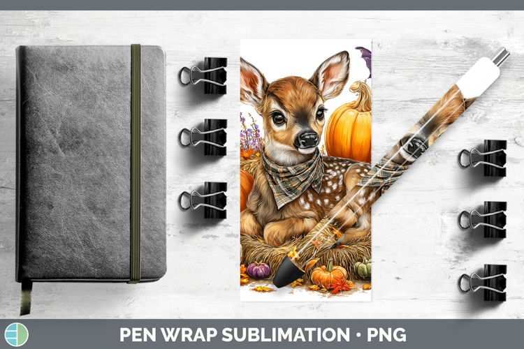 Woodland Halloween Deer Pen Wrap Sublimation Pen Designs