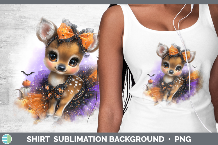 Woodland Halloween Deer Shirt Sublimation Background Designs