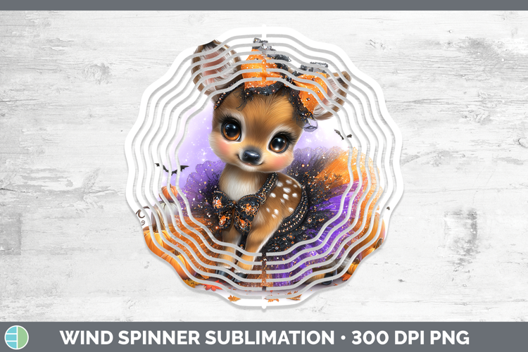 Woodland Halloween Deer Wind Spinner Sublimation Spinner Des