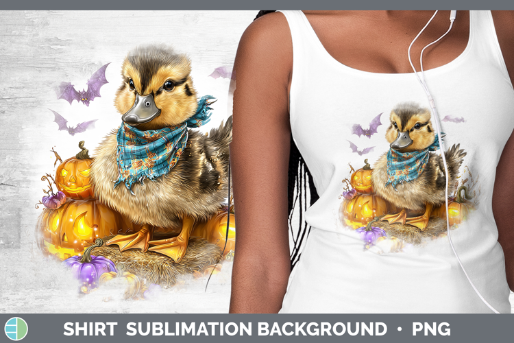 Woodland Halloween Duck Shirt Sublimation Background Designs