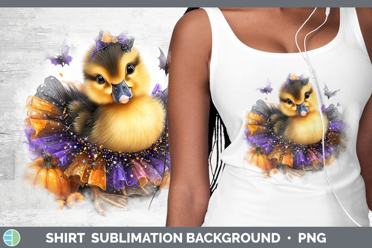Woodland Halloween Duck Shirt Sublimation Background Designs