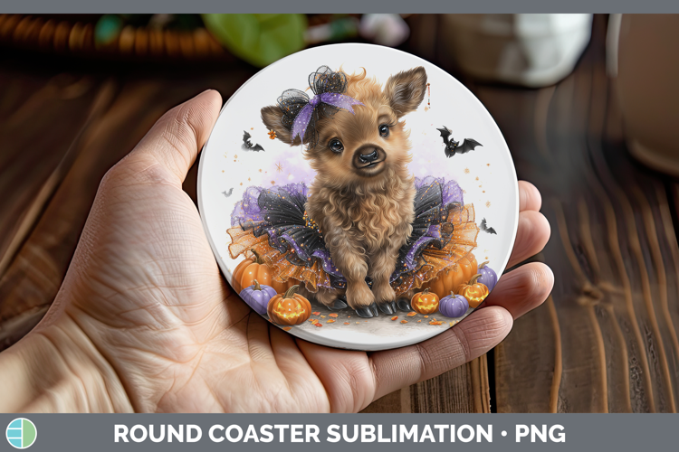 Woodland Halloween Elk Round Coaster Sublimation Coaster Des